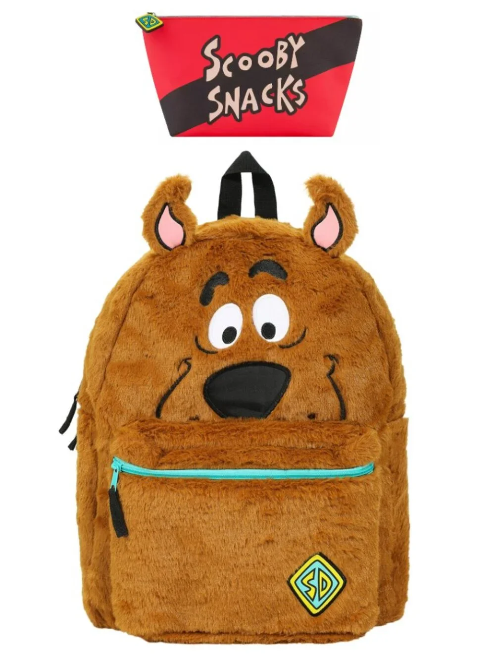 Scooby Doo Plush Scooby and Gang Reversible Backpack with Scooby Snacks Bag
